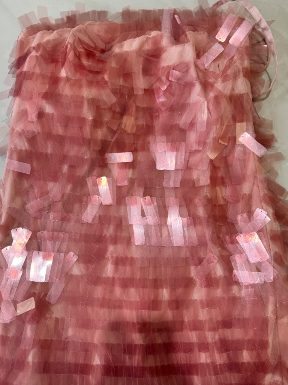 Badgley Mischka Pink Paillette Mini Dress SIZE 2 - needs repair - Picture 8 of 8
